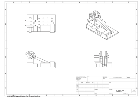 Full CAD assembly of the slider-crank mechanism